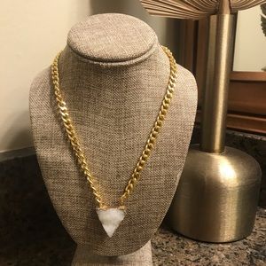 Gold Chain Triangular Druzy Necklace